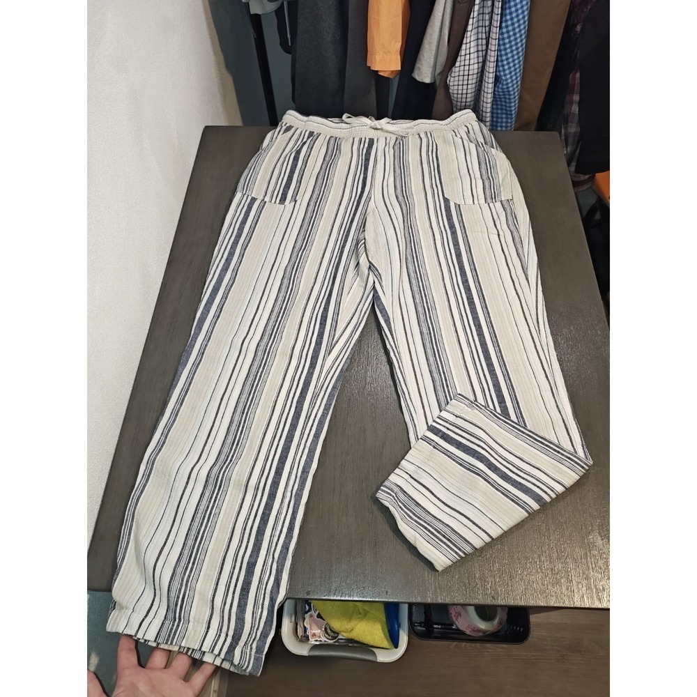 Cato Woman's Large Linen Blend Wide Leg Pants